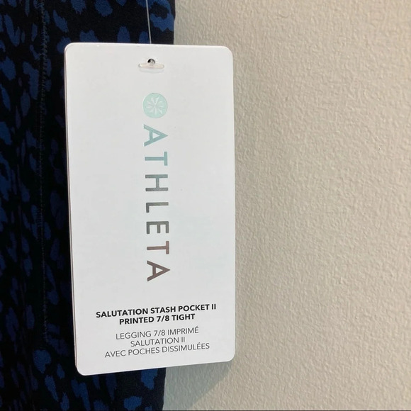 ATHLETA Sz M Salutation Stash Pocket II 7/8 Leopard Print  Tight Leggings - Picture 3 of 13